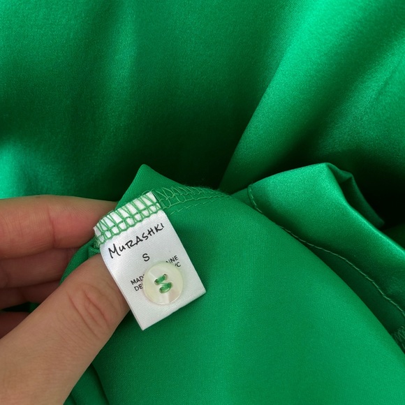 Green Silk Button down shirt - Picture 5 of 15